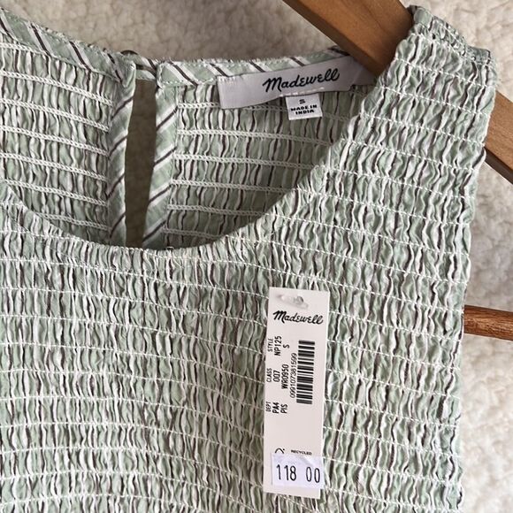 Madewell The Melody Smocked Midi Dress Womens Size Small Pistachio - Picture 4 of 8